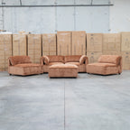 The Bellagio Deep Seat Modular Corner Lounge with Ottoman - Rust available to purchase from Warehouse Furniture Clearance at our next sale event.