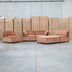 The Bellagio Deep Seat Modular Corner Lounge with Ottoman - Rust available to purchase from Warehouse Furniture Clearance at our next sale event.
