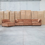 The Bellagio Deep Seat Modular Corner Lounge with Ottoman - Rust available to purchase from Warehouse Furniture Clearance at our next sale event.