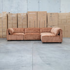 The Bellagio Deep Seat Modular Corner Lounge with Ottoman - Rust available to purchase from Warehouse Furniture Clearance at our next sale event.