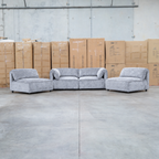 The Bellagio Deep Seat Modular Corner Lounge with Ottoman - Slate available to purchase from Warehouse Furniture Clearance at our next sale event.