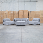 The Bellagio Deep Seat Modular Corner Lounge with Ottoman - Slate available to purchase from Warehouse Furniture Clearance at our next sale event.