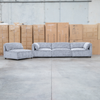 The Bellagio Deep Seat Modular Corner Lounge with Ottoman - Slate available to purchase from Warehouse Furniture Clearance at our next sale event.