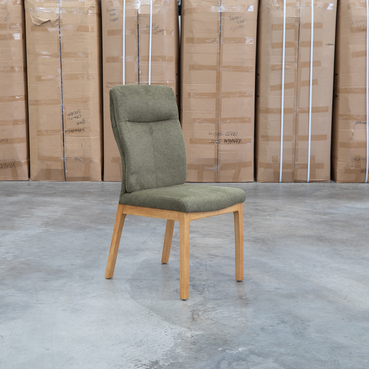 The Belvedere Dining Chair Natural - Olive available to purchase from Warehouse Furniture Clearance at our next sale event.