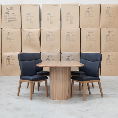 The Belvedere Dining Chair Natural - Black available to purchase from Warehouse Furniture Clearance at our next sale event.