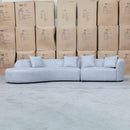 The Belview Curved Chaise Lounge - Light Grey available to purchase from Warehouse Furniture Clearance at our next sale event.
