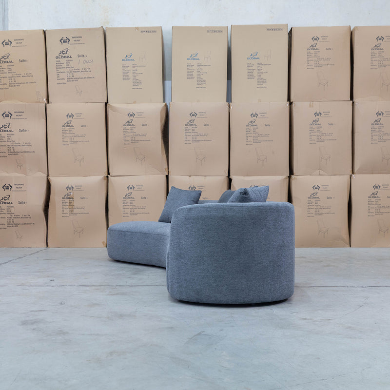 The Belview Curved Chaise Lounge - Dark Grey available to purchase from Warehouse Furniture Clearance at our next sale event.