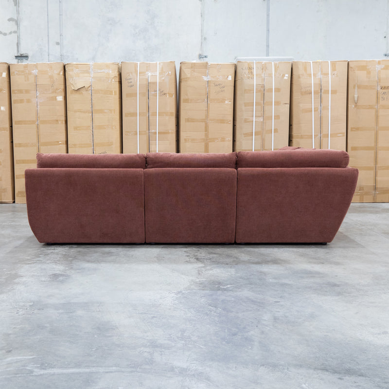 The Bradford Modular Corner Lounge with Ottoman - Chestnut