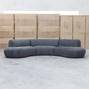 Bentley Curved Three Seat Sofa - Charcoal