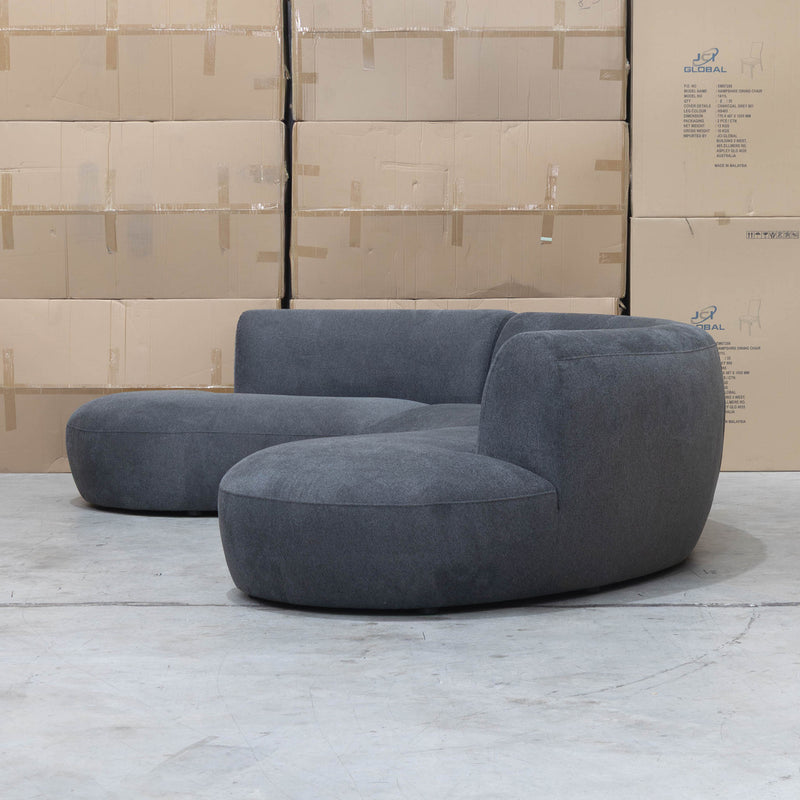 Bentley Curved Three Seat Sofa - Charcoal