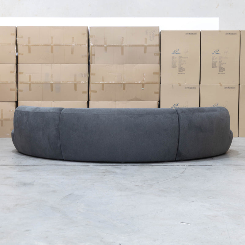 Bentley Curved Three Seat Sofa - Charcoal