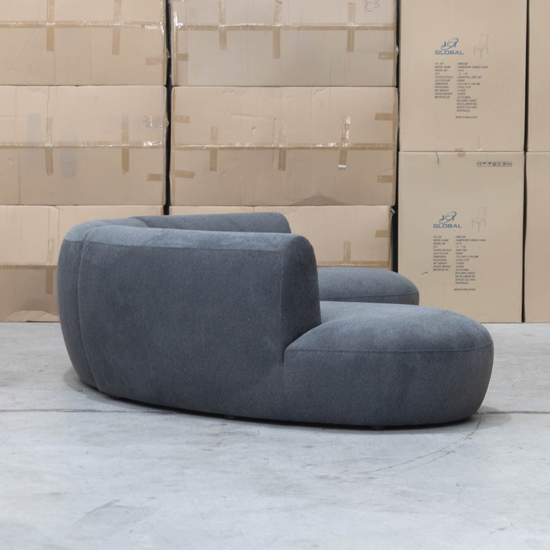 Bentley Curved Three Seat Sofa - Charcoal