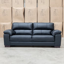 The Berkshire Three Seat Leather Sofa - Black available to purchase from Warehouse Furniture Clearance at our next sale event.