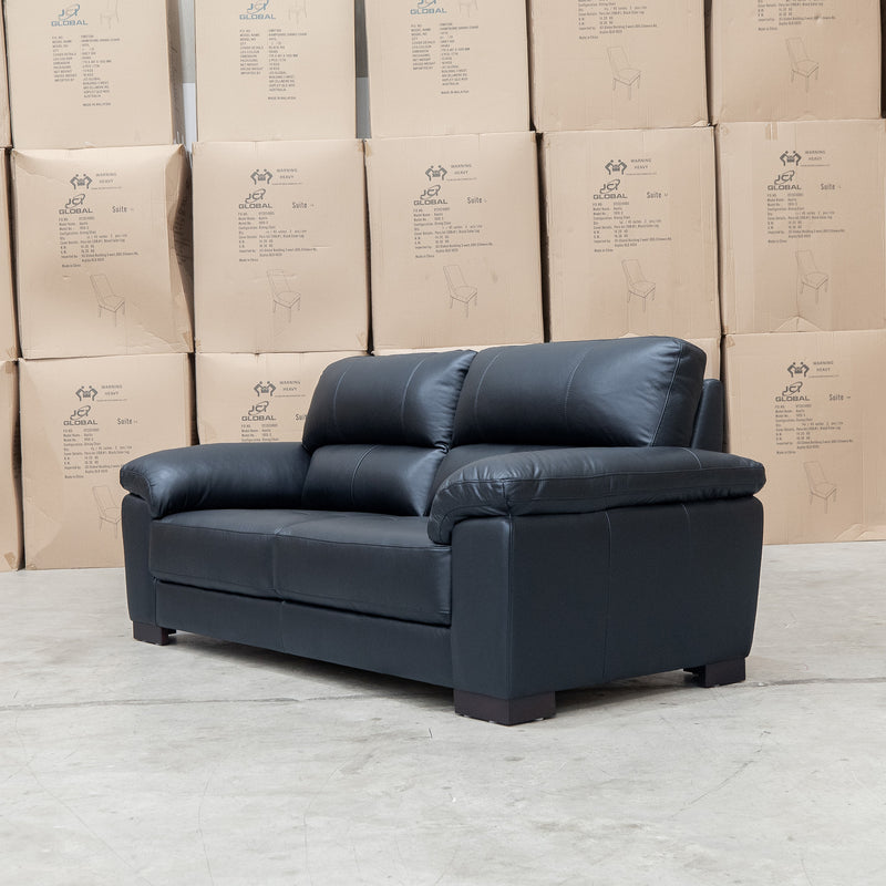 The Berkshire Three Seat Leather Sofa - Black available to purchase from Warehouse Furniture Clearance at our next sale event.