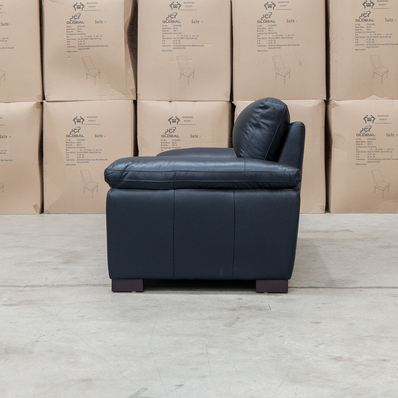The Berkshire Three Seat Leather Sofa - Black available to purchase from Warehouse Furniture Clearance at our next sale event.