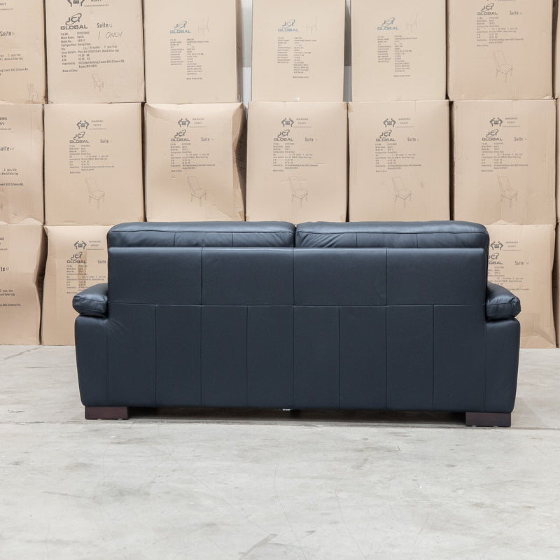 The Berkshire Three Seat Leather Sofa - Black available to purchase from Warehouse Furniture Clearance at our next sale event.