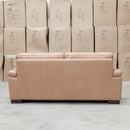 The Berkshire Three Seat Leather Sofa - Tan available to purchase from Warehouse Furniture Clearance at our next sale event.