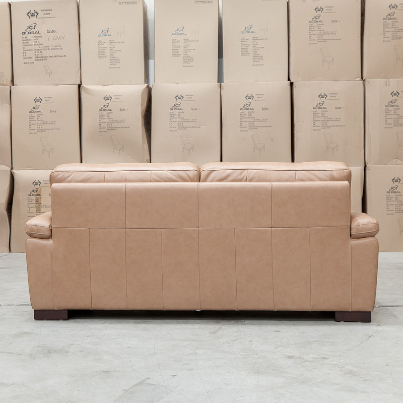 The Berkshire Three Seat Leather Sofa - Tan available to purchase from Warehouse Furniture Clearance at our next sale event.