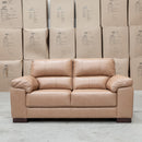 The Berkshire Two Seat Leather Sofa - Tan available to purchase from Warehouse Furniture Clearance at our next sale event.