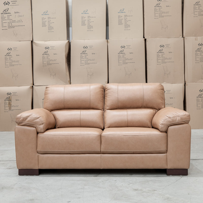 The Berkshire Two Seat Leather Sofa - Tan available to purchase from Warehouse Furniture Clearance at our next sale event.