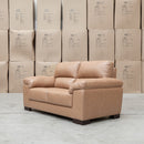 The Berkshire Two Seat Leather Sofa - Tan available to purchase from Warehouse Furniture Clearance at our next sale event.