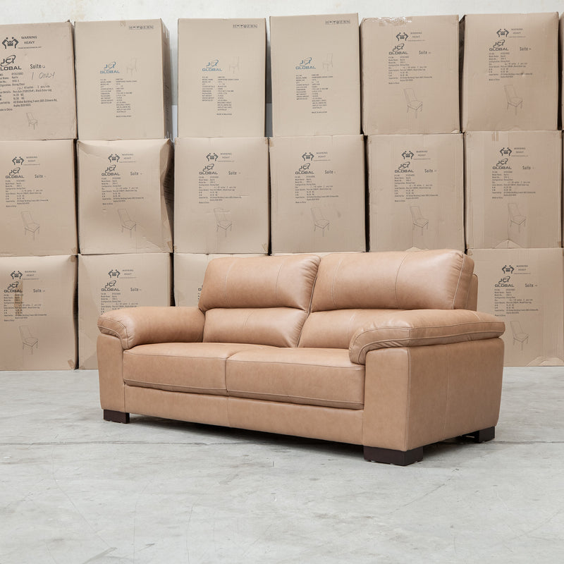 The Berkshire Three Seat Leather Sofa - Tan available to purchase from Warehouse Furniture Clearance at our next sale event.