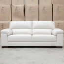 The Berkshire Three Seat Leather Sofa - White available to purchase from Warehouse Furniture Clearance at our next sale event.