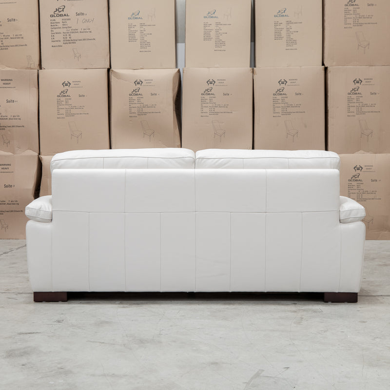 The Berkshire Three Seat Leather Sofa - White available to purchase from Warehouse Furniture Clearance at our next sale event.