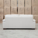 The Berkshire Three Seat Leather Sofa - White available to purchase from Warehouse Furniture Clearance at our next sale event.