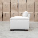 The Berkshire Three Seat Leather Sofa - White available to purchase from Warehouse Furniture Clearance at our next sale event.