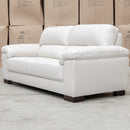 The Berkshire Three Seat Leather Sofa - White available to purchase from Warehouse Furniture Clearance at our next sale event.