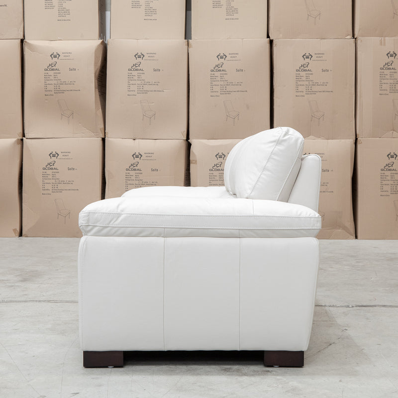 The Berkshire Two Seat Leather Sofa - White available to purchase from Warehouse Furniture Clearance at our next sale event.