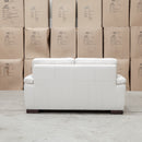 The Berkshire Two Seat Leather Sofa - White available to purchase from Warehouse Furniture Clearance at our next sale event.