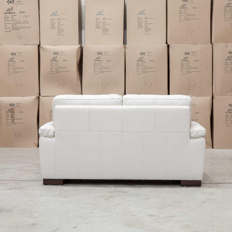 The Berkshire Two Seat Leather Sofa - White available to purchase from Warehouse Furniture Clearance at our next sale event.