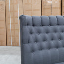 Blake Queen Upholstered Gas Lift Storage Bed - Charcoal - Warehouse Furniture Clearance