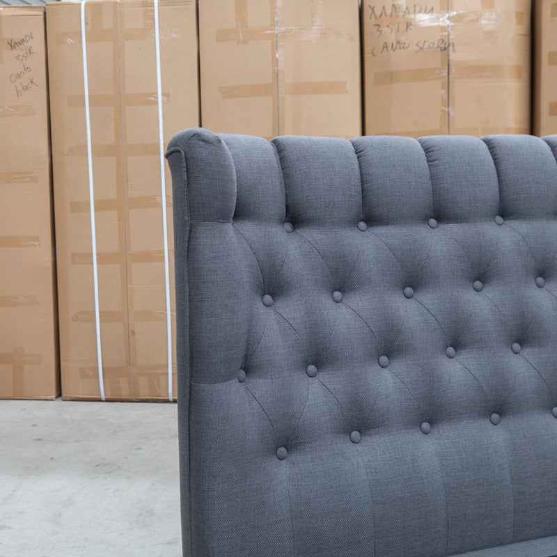 The Blake King Upholstered Gas Lift Storage Bed - Charcoal