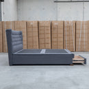 The Blake King Upholstered Gas Lift Storage Bed - Charcoal available to purchase from Warehouse Furniture Clearance at our next sale event.