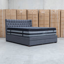 Blake Queen Upholstered Gas Lift Storage Bed - Charcoal - Warehouse Furniture Clearance