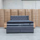 The Blake King Upholstered Gas Lift Storage Bed - Charcoal available to purchase from Warehouse Furniture Clearance at our next sale event.