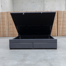 Blake Queen Upholstered Gas Lift Storage Bed - Charcoal - Warehouse Furniture Clearance