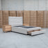 The Blake King Upholstered Gas Lift Storage Bed - Oat White
