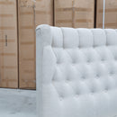 The Blake King Upholstered Gas Lift Storage Bed - Oat White available to purchase from Warehouse Furniture Clearance at our next sale event.
