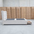 The Blake King Upholstered Gas Lift Storage Bed - Oat White