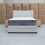 The Blake King Upholstered Gas Lift Storage Bed - Oat White available to purchase from Warehouse Furniture Clearance at our next sale event.