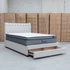 Blake King Upholstered Gas Lift Storage Bed - Oat White - Warehouse Furniture Clearance