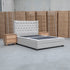 The Blake King Upholstered Gas Lift Storage Bed - Oat White