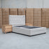 The Blake King Upholstered Gas Lift Storage Bed - Oat White
