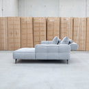 Bliss RHF Chaise Lounge with Adjustable Backrests - Pewter