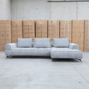 Bliss RHF Chaise Lounge with Adjustable Backrests - Pewter