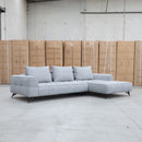 Bliss RHF Chaise Lounge with Adjustable Backrests - Pewter